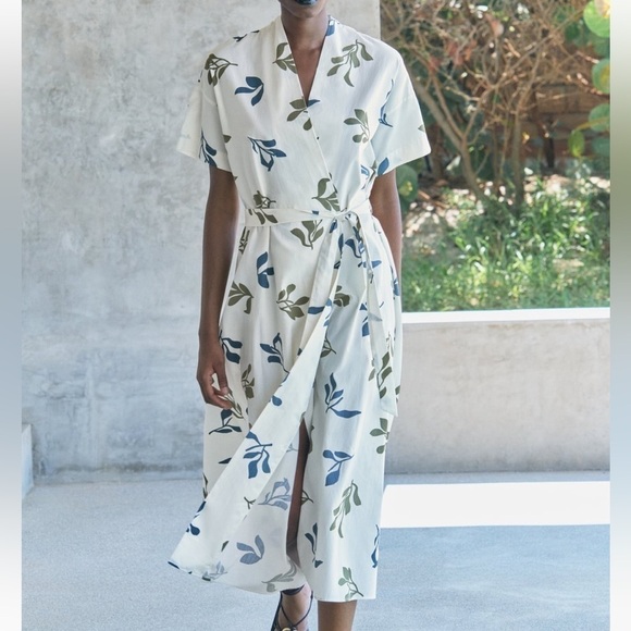 Zara Dresses & Skirts - New ZARA Printed Poplin Dress ZW Collection